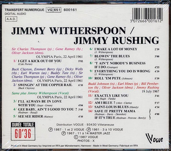 Jimmy Witherspoon, Jimmy Rushing - Jimmy & Jimmy (CD)