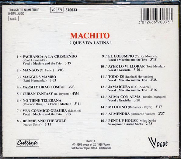 Machito & His Famous Orchestra - Que Viva Latina (CD)