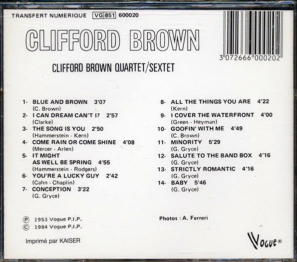 Clifford Brown - Quartet/Sextet (CD)