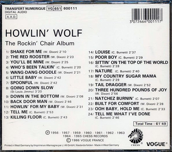 Howlin' Wolf - The Rockin' Chair Album (24 tracks) (CD)