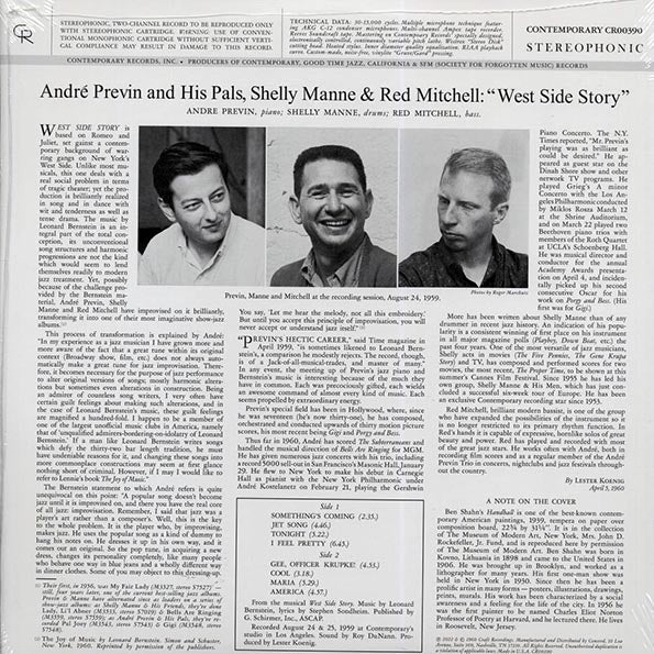 Andre Previn & His Pals Shelly Manne & Red Mitchell - West Side Story (LP) - PureSound Records