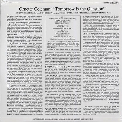 Ornette Coleman - Tomorrow Is The Question (LP) - PureSound Records