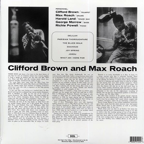 Clifford Brown, Max Roach - Clifford Brown & Max Roach (LP) - PureSound Records
