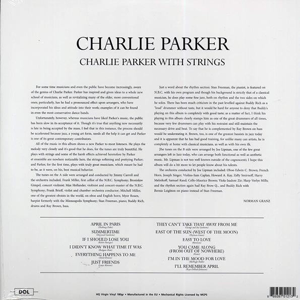 Charlie Parker - Charlie Parker With Strings (LP) - PureSound Records