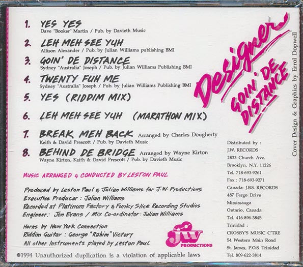 Designer - Goin' De Distance (CD)