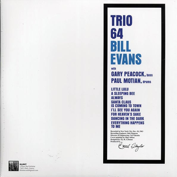 Bill Evans - Trio 64 (splatter vinyl) - PureSound Records