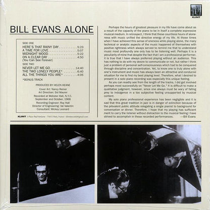 Bill Evans - Alone (+2 bonus tracks) (LP) - PureSound Records