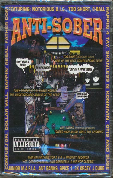 Too Short, J-Dubb, Gangsta P, Rappin' Rebel, Etc. - Anti-Sober (TAPE) - PureSound Records