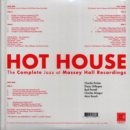 Charlie Parker, Dizzy Gillespie, Bud Powell, Charles Mingus, Max Roach - Hot House: The Complete Jazz At Massey Hall Recordings (Live 1953) (ltd. ed.) (3xLP) (box set) (LP) - PureSound Records