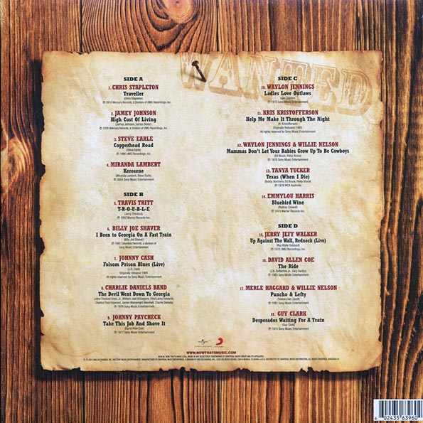 Chris Stapleton, Jamey Johnson, The Charlie Daniels Band, Johnny Cash, Merle Haggard, Etc. - Now That's What I Call Outlaw Country (2xLP) (LP) - PureSound Records