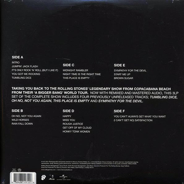 The Rolling Stones - A Bigger Bang: Live On Copacabana Beach (3xLP) (180g) (LP)