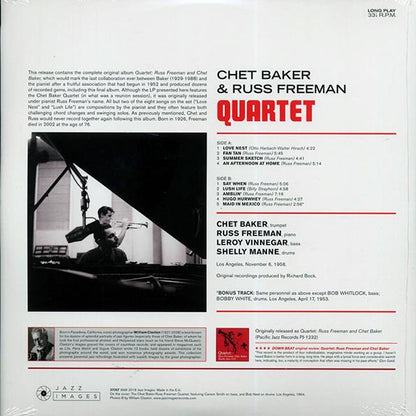 Chet Baker, Russ Freeman Quartet - Chet Baker & Russ Freeman Quartet (+bonus track) (ltd. ed.) (LP) - PureSound Records