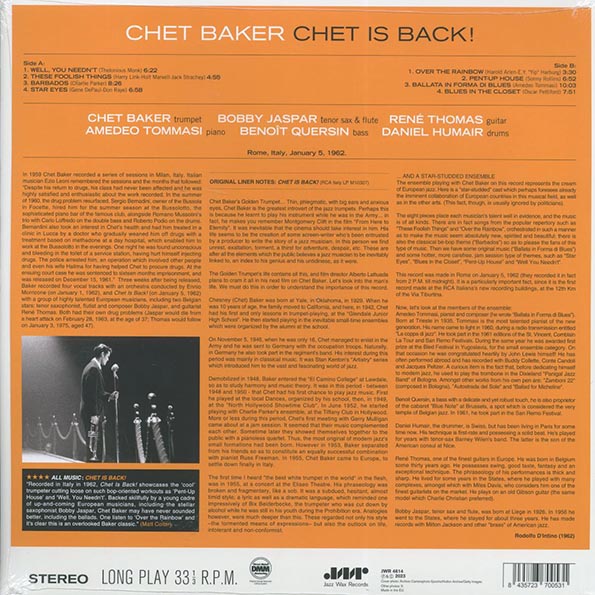 Chet Baker - Chet is Back! (ltd. ed.) (180g) (LP) - PureSound Records