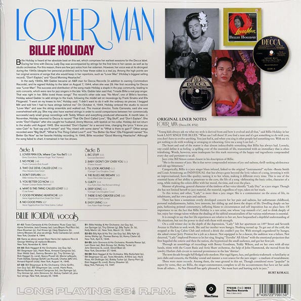 Billie Holiday - Lover Man (ltd. ed.) (LP) - PureSound Records