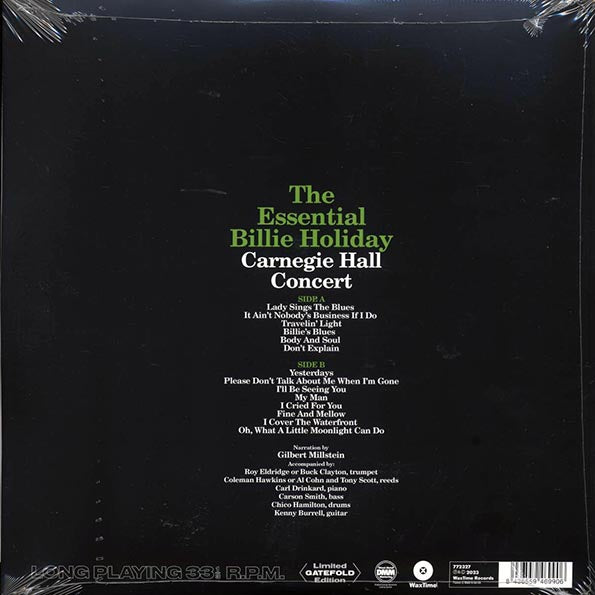 Billie Holiday - The Essential Billie Holiday: Carnegie Hall Concert Recorded Live (ltd. ed.) (LP) - PureSound Records