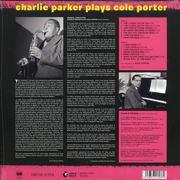 Charlie Parker - Charlie Parker Plays Cole Porter (+4 bonus tracks) (ltd. ed.) (180g) (LP) - PureSound Records