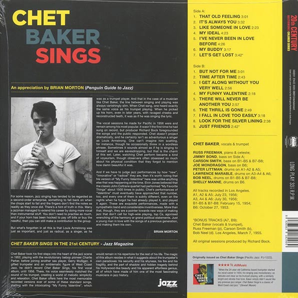 Chet Baker - Sings (+2 bonus tracks) (ltd. ed.) (180g) (LP) - PureSound Records