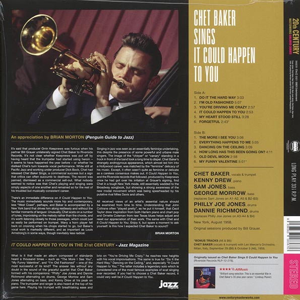 Chet Baker - Sings It Could Happen To You (+2 bonus tracks) (ltd. ed.) (180g) (LP) - PureSound Records