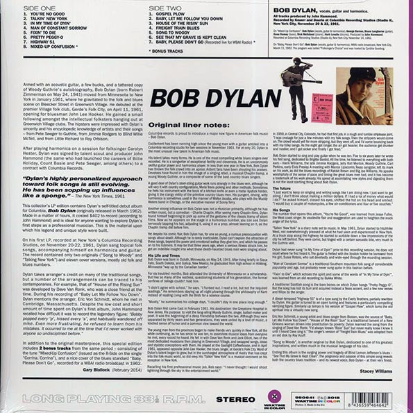 Bob Dylan - Bob Dylan (+2 bonus tracks) (ltd. ed.) (180g) (LP) - PureSound Records