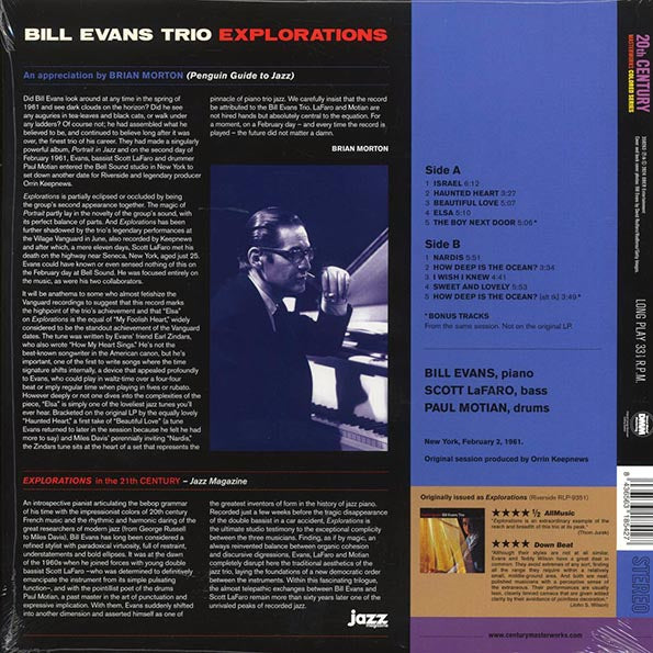 Bill Evans Trio - Explorations (+2 bonus tracks) (ltd. ed.) (180g) (LP) - PureSound Records