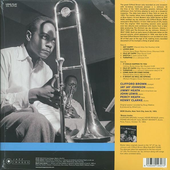Clifford Brown, JJ Johnson - Get Happy (+2 bonus tracks) (ltd. ed.) (LP) - PureSound Records