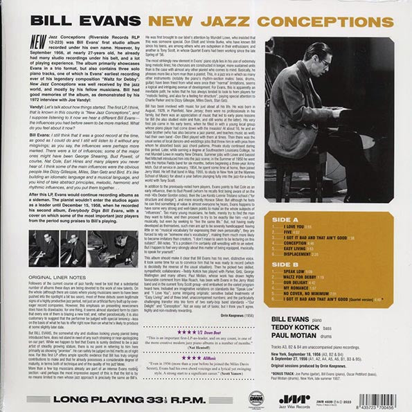 Bill Evans - New Jazz Conceptions (+bonus track) (mono) (ltd. ed.) (LP) - PureSound Records