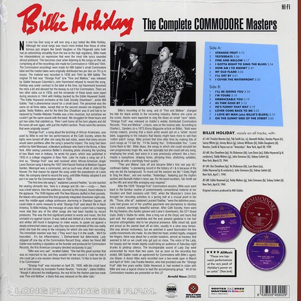 Billie Holiday - The Complete Commodore Masters (ltd. ed.) (180g) (LP) - PureSound Records
