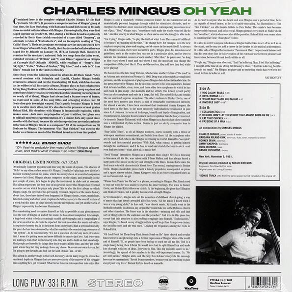 Charles Mingus - Oh Yeah (ltd. ed.) (LP) - PureSound Records