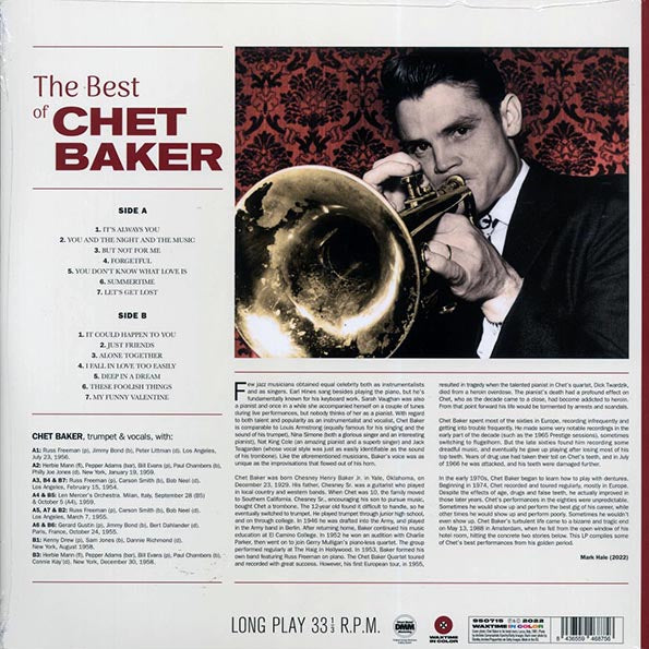 Chet Baker - The Best Of Chet Baker (ltd. ed.) (180g) (LP) - PureSound Records