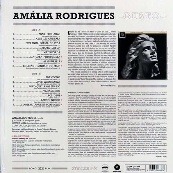 Amalia Rodrigues - Busto (+6 bonus tracks) (ltd. ed.) (LP) - PureSound Records