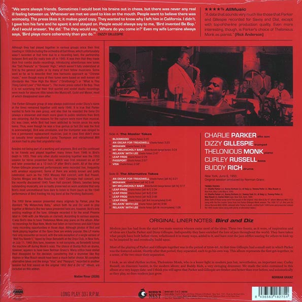 Charlie Parker, Dizzy Gillespie - Bird And Diz (ltd. ed.) (180g) (LP) - PureSound Records