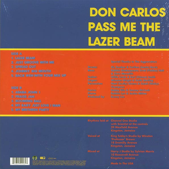 Don Carlos - Pass Me The Lazer Beam (LP) - PureSound Records