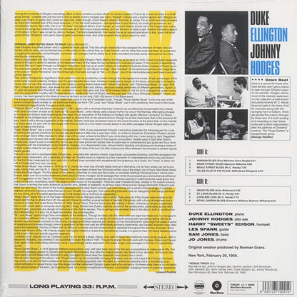 Duke Ellington, Johnny Hodges - Back To Back (+bonus track) (ltd. ed.) (LP) - PureSound Records