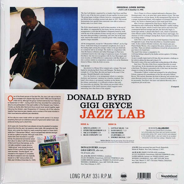 Don Byrd, Gigi Gryce - Jazz Lab (+bonus track) (ltd. ed.) (LP) - PureSound Records