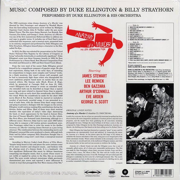 Duke Ellington & His Orchestra, Billy Strayhorn - Otto Preminger's Anatomy Of A Murder: From The Soundtrack Of The Motion Picture (+5 bonus tracks) (ltd. ed.) (LP) - PureSound Records