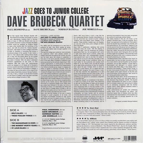 Dave Brubeck Quartet - Jazz Goes To Junior College (ltd. ed.) (LP) - PureSound Records