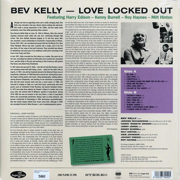 Bev Kelly - Love Locked Out (+3 bonus tracks) (ltd. ed.) (LP) - PureSound Records