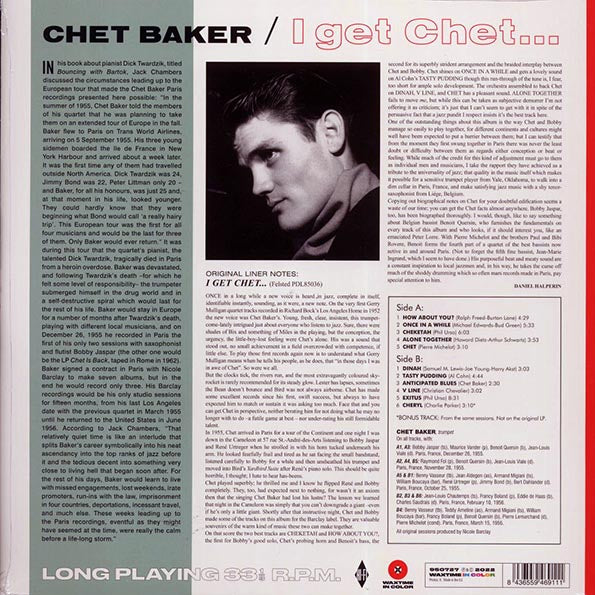 Chet Baker, Bobby Jaspar - I Get Chet (+bonus track) (ltd. ed.) (180g) (LP) - PureSound Records