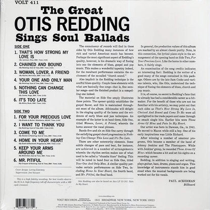 Otis Redding - The Great Otis Redding Sings Soul Ballads (mono) (ltd. ed.) (LP) - PureSound Records