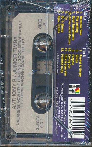 Anthony B, Junior Timba - Nazarene Vow (TAPE) - PureSound Records