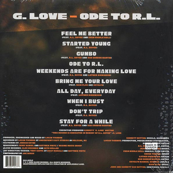 G Love - Ode To R.L. (LP) - PureSound Records