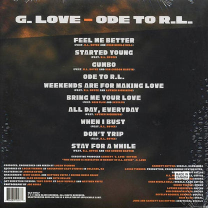 G Love - Ode To R.L. (LP) - PureSound Records