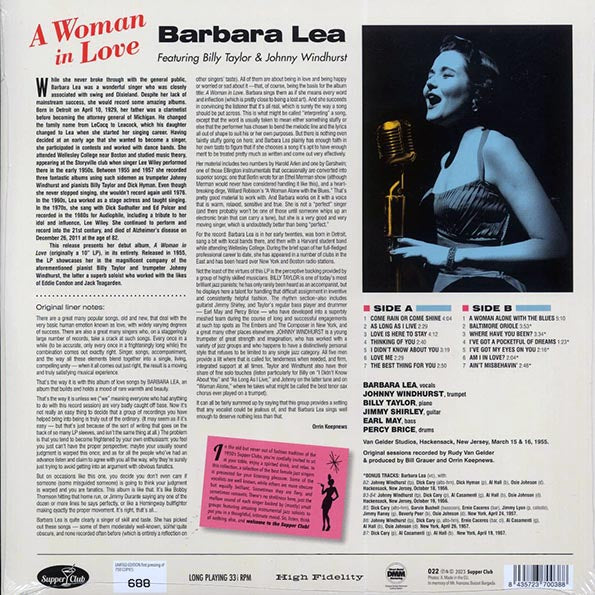 Barbara Lea, Billy Taylor And His Trio, Johnny Windhurst - A Woman In Love (+6 bonus tracks) (LP) - PureSound Records