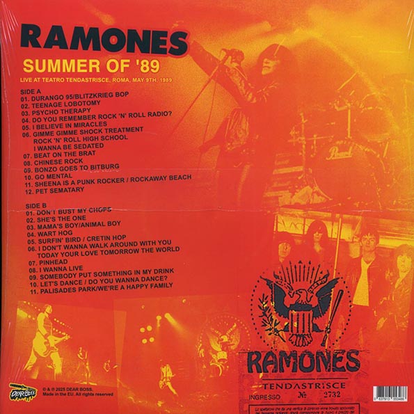 The Ramones - Summer Of '89: Live At Teatro Tandastrisce, Roma, May 9th, 1989 (ltd. 300 copies made) (LP)