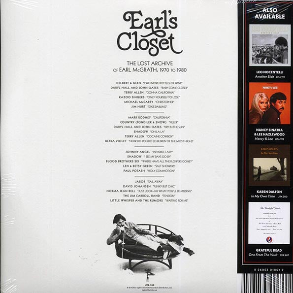 Daryl Hall & John Oates, Kazoo Singers, Delbert & Glen, Terry Allen, Etc. - Earl's Closet: The Lost Archive Of Earl McGrath, 1970 To 1980 (orig. press) (LP) - PureSound Records