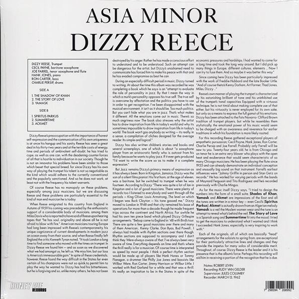 Dizzy Reece - Asia Minor (LP) - PureSound Records