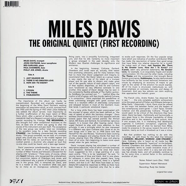 Miles Davis - The Original Quintet: First Recording (LP) - PureSound Records