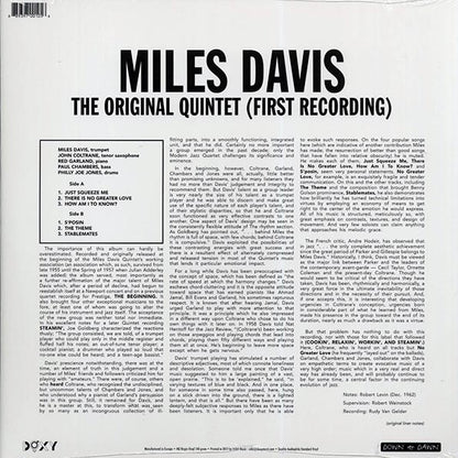 Miles Davis - The Original Quintet: First Recording (LP) - PureSound Records