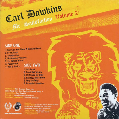 Carl Dawkins - Mr. Satisfaction Volume 2: 13 Hot Soulful Rocksteady & Reggae Tunes From 1966-1976 (LP) - PureSound Records