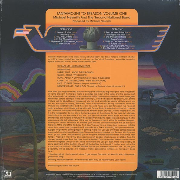 Michael Nesmith & The Second National Band - Tantamount To Treason Volume One (+4 bonus tracks) (180g) (blue/white splatter vinyl) (LP) - PureSound Records